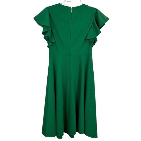 Kate Spade Green Flutter Sleeve Ponte Dress Sz 4 KB006 - Picture 5 of 10